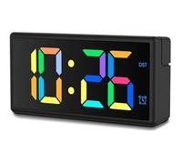 Hama Réveil numérique Ibiza 00222208 – Écran multicolore, USB, alarme et snooze – Noir
