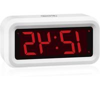Réveil numérique - Horloge de table - Lampe de chevet - Fonction réveil - Alimentation par piles - Chiffres rouges de 12 cm - Noir