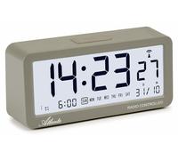 Réveil numérique LCD, fonction snooze, 3 alarmes, silencieux, couleur grise