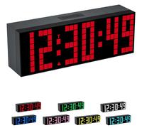 Réveil numérique LED, 23,6 cm, 7 couleurs, minuterie, télécommande