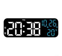 Réveil numérique LED avec double alarme, affichage de la température et du calendrier, luminosité réglable, phase de lune, commande vocale, horloge de table moderne pour la maison, la chambre à