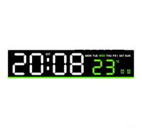 Réveil numérique LED avec lecture de la température, date du calendrier, phase de lune, programmation double alarme, affichage à gradation automatique, fonction snooze (A)
