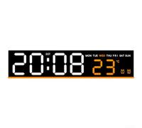 Réveil numérique LED avec lecture de la température, date du calendrier, phase de lune, programmation double alarme, affichage à gradation automatique, fonction snooze (G)
