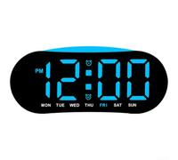 Réveil numérique LED moderne avec affichage de la date, de la température du jour de la semaine, double fonction d'alarme au design fin pour table de chevet, affichage lumineux, horloge électronique