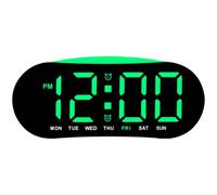 Réveil numérique LED moderne avec affichage de la date, de la température du jour de la semaine, double fonction d'alarme au design fin pour table de chevet, affichage lumineux, horloge électronique
