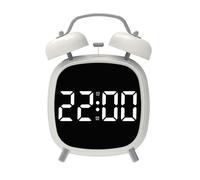 Réveil numérique LED - Portable - Grand écran - Double cloche puissante - USB/3xAAA