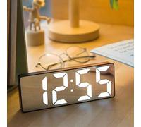 Réveil numérique LED, volume réglable et fonction veilleuse, convient aux enfants et aux adultes. Avec un design de bureau de style moderne et une fonction de gradation automatique, il dispose d'un gr