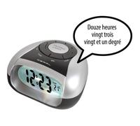 Réveil numérique parlant avec thermomètre - PEARL - LCD - Rétroéclairé - Vert - Décompte