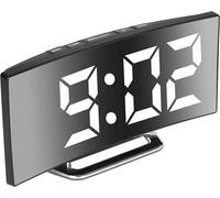 Réveil numérique pour chambre à coucher, écran miroir LED 7 pouces, 2 niveaux de luminosité, 12/24 heures, (blanc) Horloge 1pc