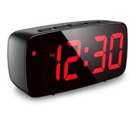 Réveil numérique, réveil LED, mini-réveil avec fonction snooze - fonctionne sur piles ou sur secteur.