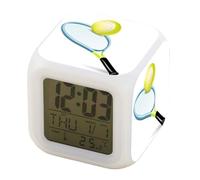 Réveil numérique tennis Réveil de Chevet carré,Réveil Numérique avec LED décoration de chambre,réveil Nocturne 7 Couleurs Comprend l'heure,la température,la date,pour Fille Garçon et Adolescents