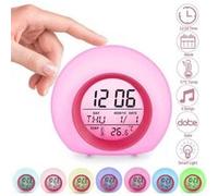 Réveil Numérique Veilleuse Lumière de 7 Couleurs Changement Horloge avec Température cadeau Enfants Bébé ROUGE-Lewin Deal rose G