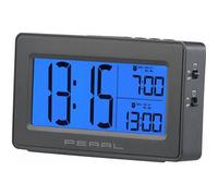 Réveil - PEARL - avec 2 alarmes programmables - écran LCD rétroéclairé - noir