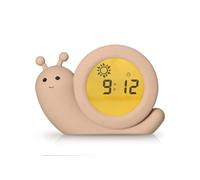 Alecto Réveil éducatif Simon BC110BE – jour/nuit & veilleuse escargot – Taupe