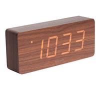 Karlsson Réveil Tube KA5654DW - Quartz 21 cm - Placage bois foncé, LED blanche - Unisexe