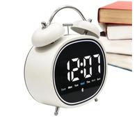 Réveil Pour Chambre - Double Cloche Luminosité Réglable, Noir, 1 Pc | Réveils Pour Chambres Double Cloche, Luminosité Réglable Pile De Secours, Horloge De Chevet Silencieuse Rétro Affichage Nuit