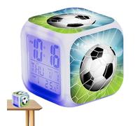 Réveil pour Enfants | Réveil de Chevet avec lumières LED - Table de Chevet Football, Bureau pour Chambre à Coucher, étudiants, Salon