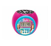 Lexibook - Mattel Barbie - Réveil-projecteur, avec Fonction Alarme et répétition Snooze, veilleuse avec minuterie, écran LCD, à Piles, RL977BB