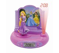 Lexibook, Disney Princesses, Réveil Projecteur Raiponce, Veilleuse et Projection de l'heure au Plafond, Effets sonores, Garçon, Fille, à Piles, Rose/Mauve, RP515DP