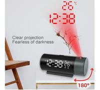 Réveil Projecteur - MIOLOE - Modèle LCD - Projection Plafond - Double Alarme - Thermomètre Intérieur