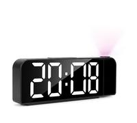 Réveil Projecteur Plafond Réglable à 180°, Réveil Numérique avec Écran LED, Projection Rouge, 3 Niveaux d’Écran et 2 de Projection, Date et Température,Idéal pour Enfants et Seniors, Chambre ou Bureau