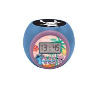 Lexibook, Disney Stitch, Réveil-projecteur avec Fonction Alarme et répétition Snooze, veilleuse avec minuterie, écran LCD, à Piles, Bleu, RL977D