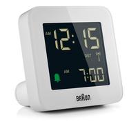 Réveil Quartz BRAUN Blanc - Radio-Piloté - écran LCD - BC09W-DCF europe