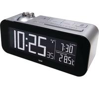 Réveil radiocommandé LCD argent/noir