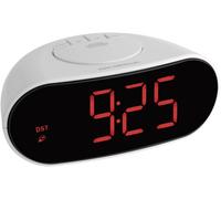 TFA Dostmann Réveil Radio-pilotée numérique, réveil Matin Digitale, avec Chiffres Lumineux, 60.2505, Plastique, Blanc, Noir