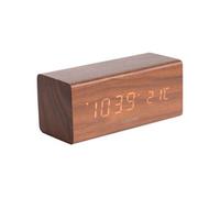 Réveil rectangulaire en bois Block Bois foncé Marron G
