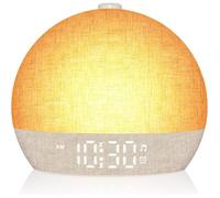 Réveil Simulateur d'Aube - 7 Sonneries, 20 Niv. Lum, 30 Sons Naturels - Snooze, Minuteur, Veilleuse 12C pour Enfant/Adulte