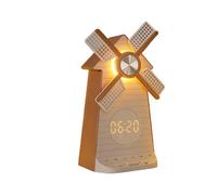 Réveil Simulateur D'Aube avec Moulin à Vent Rotatif, 20 Sons Apaisants, Veilleuse à 4 Niveaux D'Intensité et Minuterie
