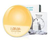 REVEIL SIMULATEUR D'AUBE Lampes de Réveil,Simulateur D'aube e Crépuscule,Radio Reveil Lumineux,Eveil Lumière LED 20 Niveaux de Lum