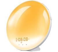 REVEIL SIMULATEUR D'AUBE Réveil lumineux Wake Up,FM Radio Réveil Horloge Dual Alarme,8 sons naturels et Capteur tactile,Fonction S