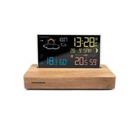 Thomson Réveil station météo CT610 Bois foncé LCD Température Hygrométrie Double alarme USB-C