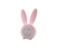Réveil Veilleuse avec minuterie lapin mignon - Rose