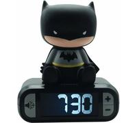 Réveil Veilleuse Digital Batman LEXIBOOK, 3D Lumineux et Sonore, Noir, Écran LCD, Volume Réglable, 13,5 x 9,2 x 18,5 cm