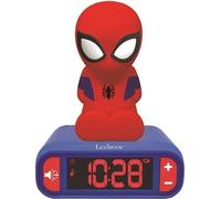 Réveil Veilleuse Digital LEXIBOOK Spiderman, 3D Lumineux et Sonore, Rouge et Bleu, Effets Sonores, Fonction Snooze