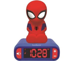 Réveil Veilleuse Digital LEXIBOOK Spiderman, 3D Lumineux et Sonore, Rouge et Bleu, Effets Sonores, Fonction Snooze