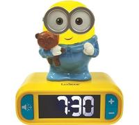 Réveil Veilleuse Digital Minions LEXIBOOK, 3D Lumineux et Sonore, Jaune et Bleu, Enfant