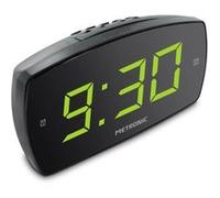 Metronic Réveil XL2 477006 – Double alarme, grand affichage LED, luminosité réglable – Noir