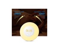 Réveillez-Vous Lumière Sunrise Sunset Simulation Réveil 7 Couleurs Atmosphere Lampe Blanc PL261 Blanc G