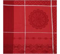 REVEILLON Serviette de table jacquard polyesther Rouge SUD ETOFFE