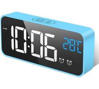 Réveils numériques avec écran LED, fonction snooze, 2 alarmes et 10 sonneries, luminosité réglable, grand format