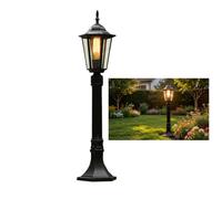 Réverbère classique extérieur luminaire d’extérieur,Noir/E27/220v/H80 cm | IP55 imperméable,Fonte d'Aluminium et Verre,Jardin Allées éclairage, lampadaire en look antique, lampe d'allée