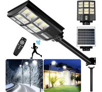 Réverbère solaire 576 LED extérieur Détecteur de mouvement IP65 étanche avec télécommande pour extérieur Jardin Terrasse Parking