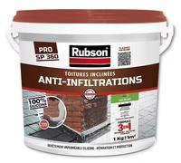 Rubson revêtement Waterproof Anti fuite Rouge 1kg pour réparation et étanchéité, protecteur de toiture à base de silicone
