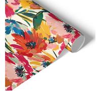 Revêtement adhésif Fleurs vives 75x150 Film meuble jardin papier peint vinyle coloré décoration joyeuse pour armoire chambre mat