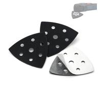 Revêtement auto-agrippant autocollant pour ponceuse delta - Lot de 3 pièces triangulaires 93 mm à 7 trous, compatible avec Bosch PDA 180 et avec Bosch PMF, rénovation de meubles, angles et finitions