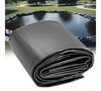 Revêtement de bassin noir 5x8m 6x10m 8x12m 10x15m Grands revêtements d'étang Sous-couche robuste Bâche en plastique polyéthylène HDPE durable Membrane anti-humidité pour jardin aquatique extérieur(4x8
